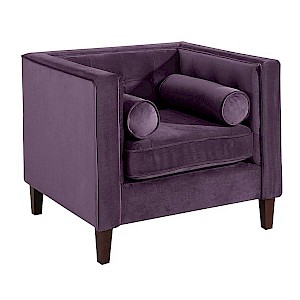 Sessel JERONIMO-23 Samtvelours Farbe purple Sitzhärte mittel B: 99cm T: 85cm H: 80cm