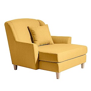 Big-Sessel inkl. 1x Zierkissen 55x55cm JUDITH-23 Flachgewebe (Leinenoptik) Farbe gelb Sitzhärte fest B: 136cm T: 142cm H: 107cm