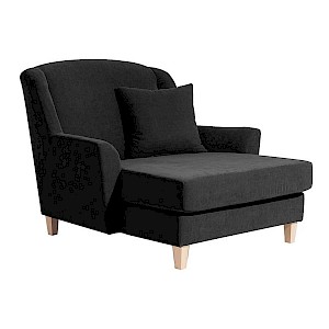 Big-Sessel inkl. 1x Zierkissen 55x55cm JUDITH-23 Veloursstoff Farbe schwarz Sitzhärte fest B: 136cm T: 142cm H: 107cm