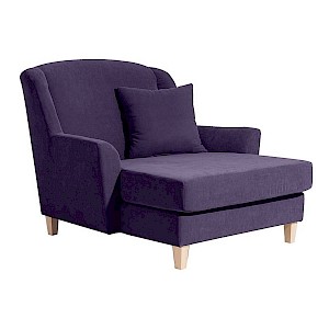 Big-Sessel inkl. 1x Zierkissen 55x55cm JUDITH-23 Veloursstoff Farbe violett Sitzhärte fest B: 136cm T: 142cm H: 107cm