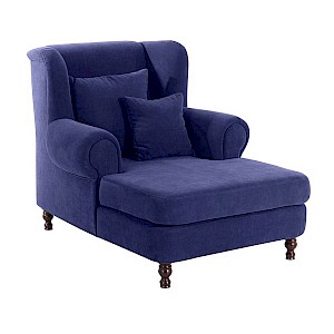 Big-Sessel inkl. 2x Zierkissen 55x55cm + 40x40cm MAREILLE-23 Veloursstoff Farbe blau Sitzhärte mittel B: 103cm T: 149cm H: 103cm