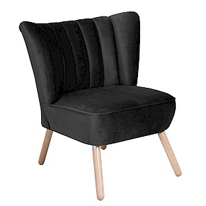 Sessel ALESSANDRO-23 Samtvelours Farbe schwarz Sitzhärte fest B: 70cm T: 66cm H: 80cm