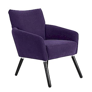 Sessel JÖRN-23 Veloursstoff Farbe violett Sitzhärte mittel B: 65cm T: 73cm H: 84cm