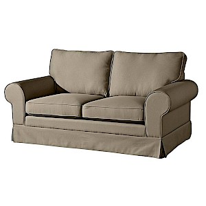 Sofa 2-Sitzer inkl. Zierkissen HILLARY-23 Flachgewebe (Leinenoptik) Farbe sahara Sitzhärte weich B: 172cm T: 89cm H: 85cm