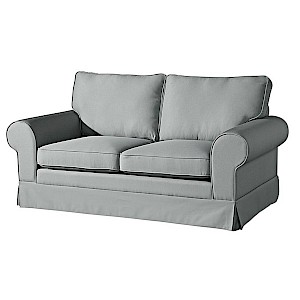 Sofa 2-Sitzer inkl. Zierkissen HILLARY-23 Flachgewebe (Leinenoptik) Farbe grau Sitzhärte weich B: 172cm T: 89cm H: 85cm