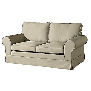 Sofa 2-Sitzer inkl. Zierkissen HILLARY-23 Flachgewebe (Leinenoptik) Farbe beige Sitzhärte weich B: 172cm T: 89cm H: 85cm