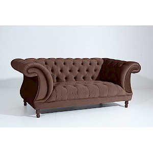 Sofa 2-Sitzer IVETTE-23 Samtvelours Farbe braun Sitzhärte mittel B: 200cm T: 100cm H: 80cm