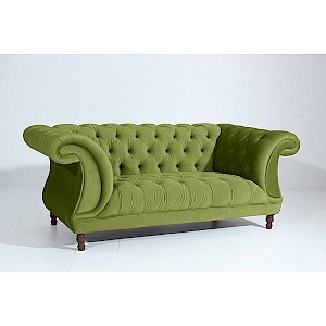 Sofa 2-Sitzer IVETTE-23 Samtvelours Farbe oliv Sitzhärte mittel B: 200cm T: 100cm H: 80cm