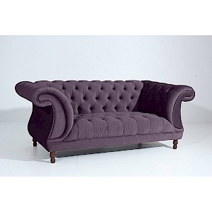 Sofa 2-Sitzer IVETTE-23 Samtvelours Farbe purple Sitzhärte mittel B: 200cm T: 100cm H: 80cm