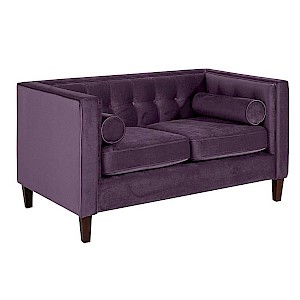 Sofa 2-Sitzer JERONIMO-23 Samtvelours Farbe purple Sitzhärte mittel B: 154cm T: 85cm H: 80cm