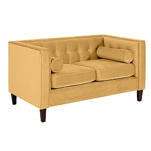 Sofa 2-Sitzer JERONIMO-23 Samtvelours Farbe gelb Sitzhärte mittel B: 154cm T: 85cm H: 80cm