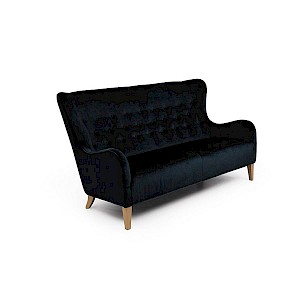 Sofa 2,5-Sitzer MEDINA-23 Samtvelours Farbe schwarz Sitzhärte fest B: 190cm T: 93cm H: 103cm