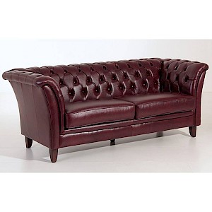 Sofa 2-Sitzer NORFOLK-23 Wischleder Farbe rot Sitzhärte mittel B: 169cm T: 86cm H: 78cm