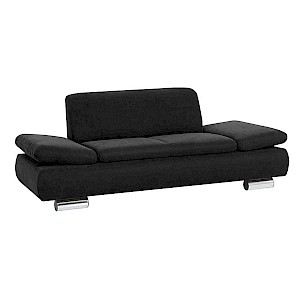 Sofa 2-Sitzer TERRENCE-23 Veloursstoff Farbe schwarz Sitzhärte weich B: 190cm T: 90cm H: 76cm