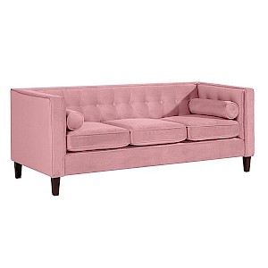 Sofa 3-Sitzer JERONIMO-23 Samtvelours Farbe rosé Sitzhärte mittel B: 215cm T: 85cm H: 80cm