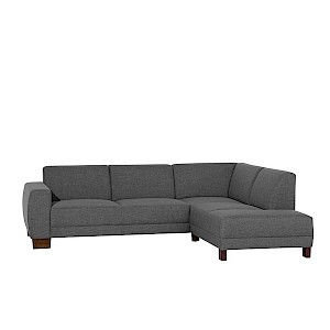 Sofa 2,5-Sitzer links mit Ecksofa rechts BLACKPOOL-23 Flachgewebe (Leinenoptik) Farbe anthrazit Sitzhärte mittel B: 248cm T: 188cm H: 75cm