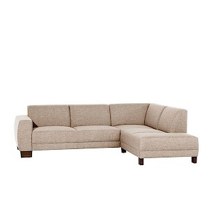 Sofa 2,5-Sitzer links mit Ecksofa rechts BLACKPOOL-23 Flachgewebe (Leinenoptik) Farbe sand Sitzhärte mittel B: 248cm T: 188cm H: 75cm