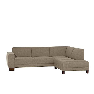 Sofa 2,5-Sitzer links mit Ecksofa rechts BLACKPOOL-23 Flachgewebe (Leinenoptik) Farbe sahara Sitzhärte mittel B: 248cm T: 188cm H: 75cm
