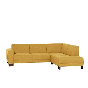 Sofa 2,5-Sitzer links mit Ecksofa rechts BLACKPOOL-23 Flachgewebe (Leinenoptik) Farbe gelb Sitzhärte mittel B: 248cm T: 188cm H: 75cm