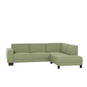 Sofa 2,5-Sitzer links mit Ecksofa rechts BLACKPOOL-23 Flachgewebe (Leinenoptik) Farbe apfelgrün Sitzhärte mittel B: 248cm T: 188cm H: 75cm