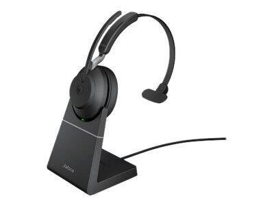 Jabra Evolve2 65 MS Mono kabelloses Bluetooth Headset (konvertierbar) mit Ladestation 26599-899-889