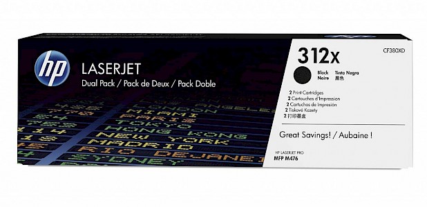 HP Original 312X Toner Doppelpack schwarz hohe Kapazität 2 x 4.400 Seiten (CF380XD)