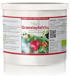 Bio Granatapfel Vita | Granatapfelextrakt mit Acerola-Kirsche 250g (125 Tages Vorrat 4-Monate)