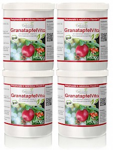 Bio Granatapfel Vita | Granatapfelextrakt mit Acerola-Kirsche - Vorteilspaket - 4x 500g
