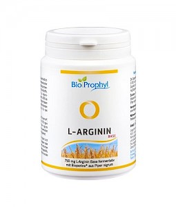 BioProphyl L-Arginin Base 750 120 pflanzliche Kapseln mit 750 mg L-Arginin Base aus fermentativer Herstellung
