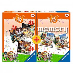 Ravensburger - 3 Puzzles + Memory - 44 Cats - 25 Teile
