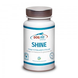 DOG FIT SHINE für glänzendes Hundefell & gegen Juckreiz & Schuppen | Omega 3-6-9 plus Vitamin E | 60 Kapseln by PreThis