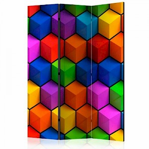 artgeist Paravent Colorful Geometric Boxes [Room Dividers] mehrfarbig Gr. 135 x 172