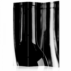artgeist Paravent Wine Bottles [Room Dividers] schwarz/weiß Gr. 135 x 172