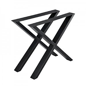 en.casa 2x Tischgestell DIY Tisch Esstisch Esszimmertisch Tischuntergestell Tischkufen Tischbein X-Gestell schwarz