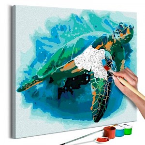 artgeist Malen nach Zahlen Schildkröte mehrfarbig Gr. 40 x 40