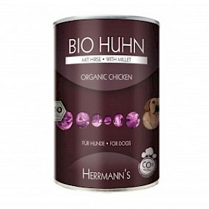 Herrmanns Hundefutter Bio Menü 6x800g mit Huhn+Hirse+Gemüse