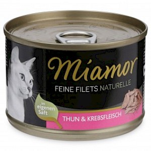 MIAMOR Nassfutter Feine Filets Naturelle Thun und Krebsfleisch 12x156g
