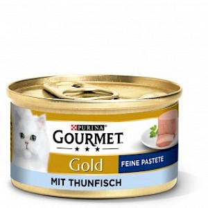 GOURMET Gold Feine Pastete Katzennassfutter mit Thunfisch 12x85g