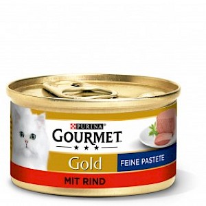 GOURMET Gold Feine Pastete Katzennassfutter mit Rind 24x85g