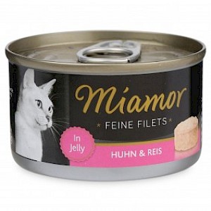 Miamor Feine Filets in Jelly Huhn und Reis 100g Dose 48x100g