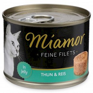 Miamor Katzen-Nassfutter Feine Filets in Jelly Thunfisch und Reis 24x185g