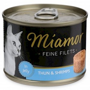 Miamor Katzen-Nassfutter Feine Filets in Jelly Thunfisch und Shrimps 24x185g